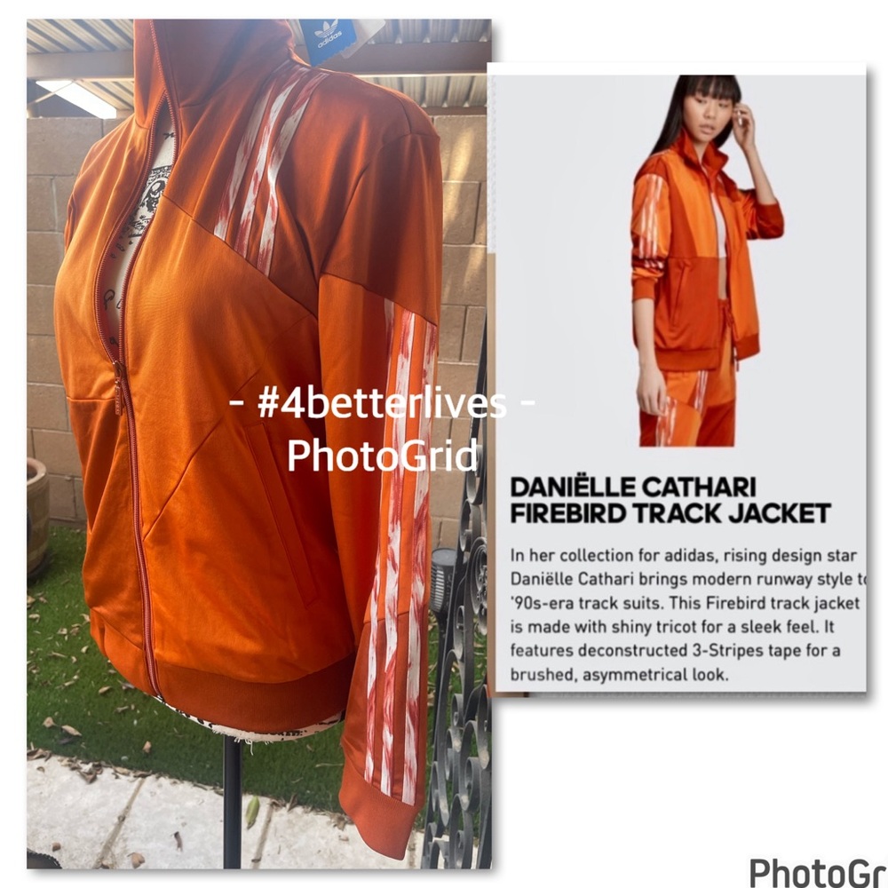 New Adidas Danielle Cathari Collab Track Jacket Firebird Burnt Orange XS Rare - Picture 3 of 16
